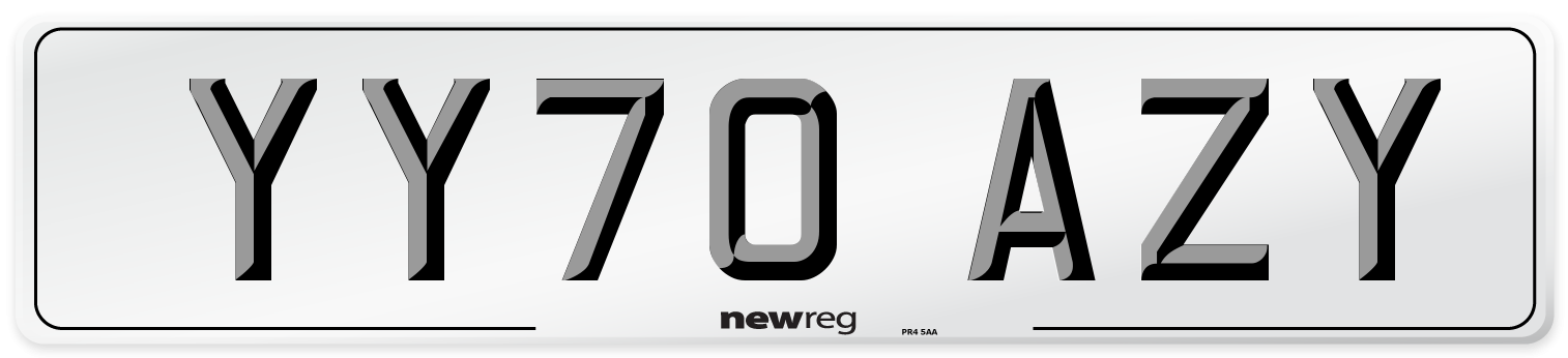 YY70 AZY Number Plate from New Reg